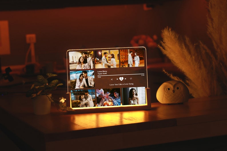 Personalized Song Night Light-Couple Gifts with Photo-Music Plaque-Best Gift for Her-Valentines Day Gift-Gift for Boyfriend-Girlfriend Gifts