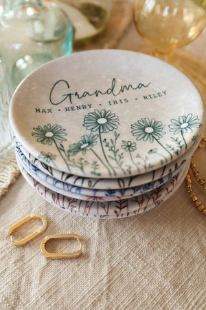 Mothers Day Gift - Personalized Ring Dish - Gift for Mom - New Mama - Perfect Grandma Gift - Mothers Day Gift from Daughter - Wildflower