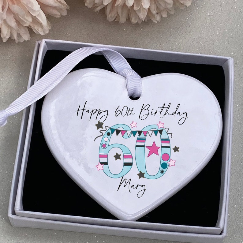 60th Birthday Gift, 60th , personalised keepsake, Bunting 60th birthday, 60th Birthday gift, 60th Birthday keepsake, 60th, 60th Gift for her