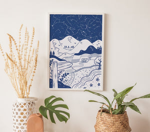 Personalised Star Map First Date Print, The Night You Became My, Illustrated Night We Met, Unframed