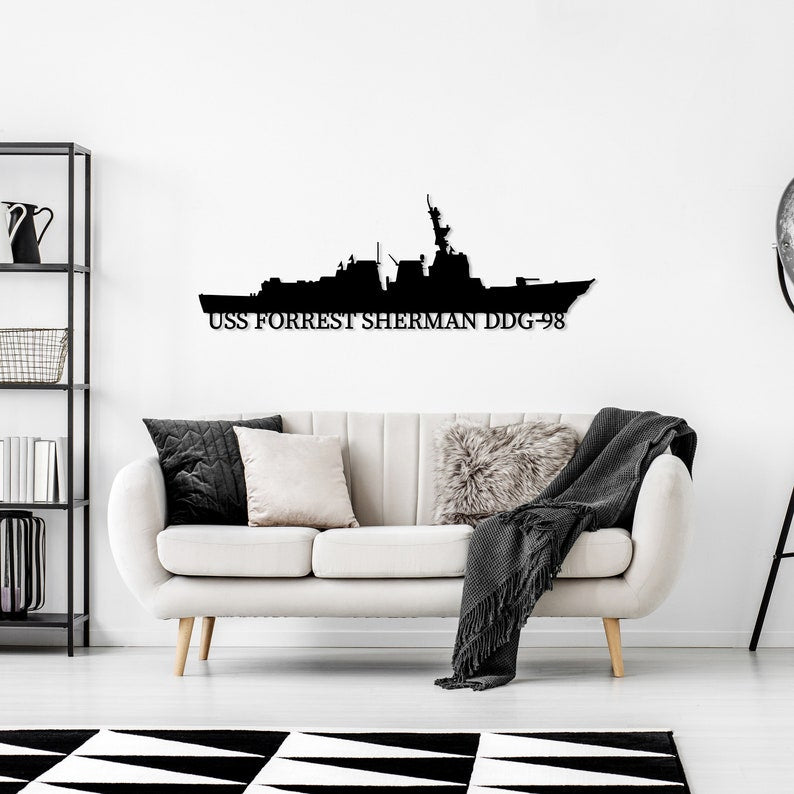 Personalized US Navy Ships Metal Wall Art, Navy Ship Decor, Navy Veterans Gift, Battleship Metal Sign, Military Gift, Navy Metal Decor