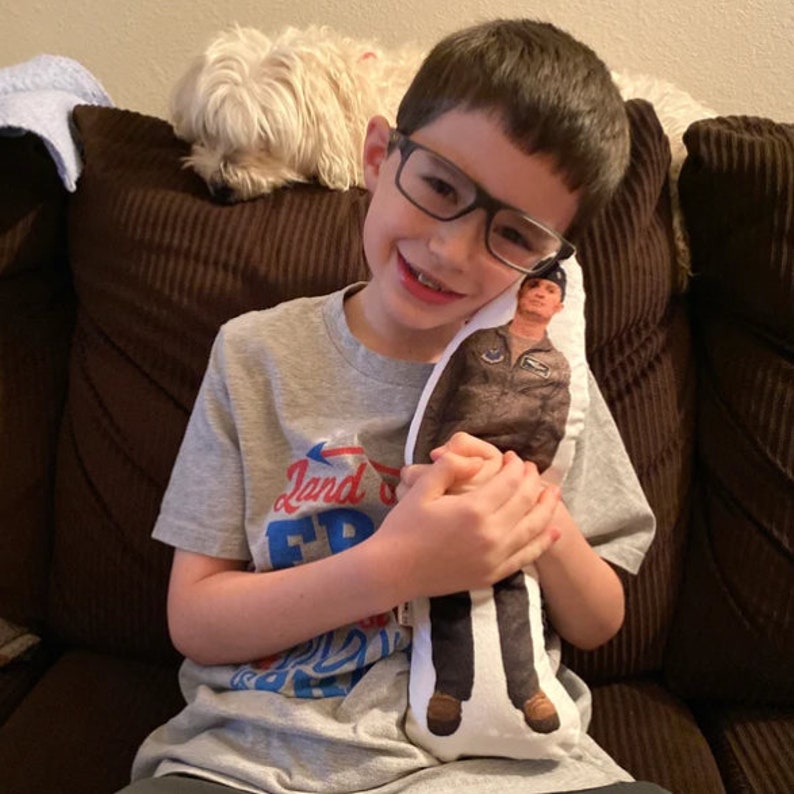 My Hero Stuffed Doll Deployment, Army, Navy, Military, Photo Pillow, Face pillow, Comfort, Look-a-Like, Memory, Marine, Daddy, Mommy