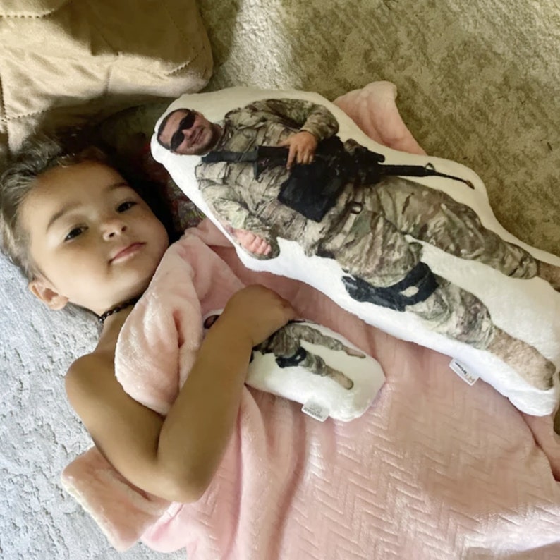 My Hero Stuffed Doll Deployment, Army, Navy, Military, Photo Pillow, Face pillow, Comfort, Look-a-Like, Memory, Marine, Daddy, Mommy