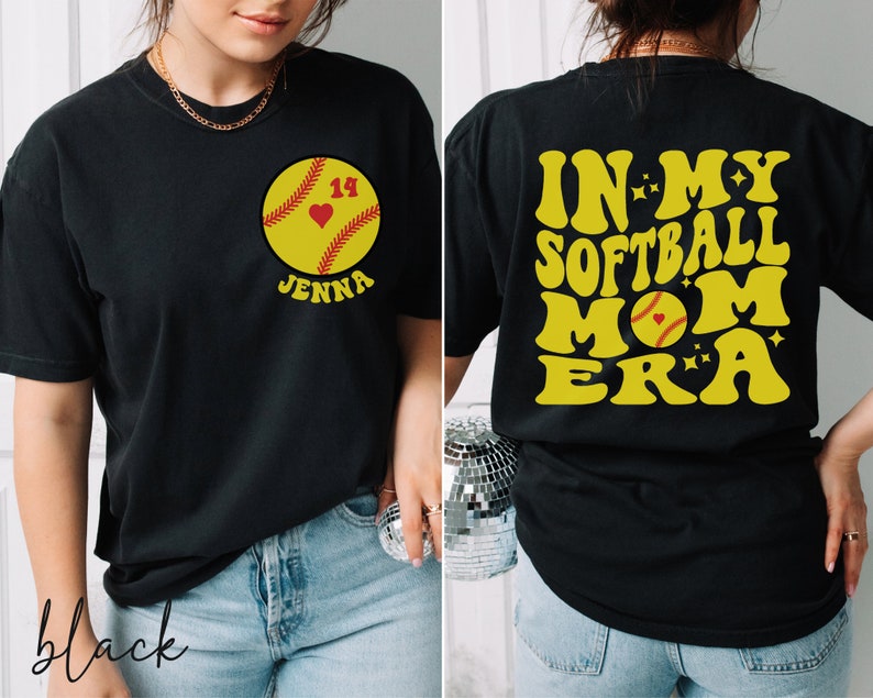 Personalized Softball Mom Shirt, Softball Mom Era Shirt, Custom Softball Mom Tee, In My Softball Era Tee