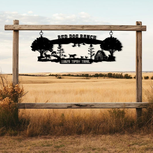 Personalized Ranch House Metal Sign, Custom Farmhouse Unique Metal Name, Ranch Name Metal Sign, Best Anniversary Gift, Family Gift