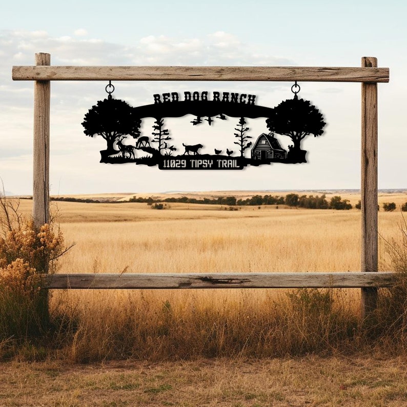 Personalized Ranch House Metal Sign, Custom Farmhouse Unique Metal Name, Ranch Name Metal Sign, Best Anniversary Gift, Family Gift