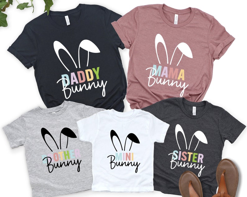 Easter Family Matching, Custom Easter Bunny Shirt, Personalized Easter Bunny Shirt, Mama Daddy Sister Mini Bunny Shirt, Easter Family Gift