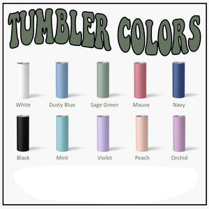 Personalized Bridesmaid Tumblers, Custom Bachelorette Party Skinny Tumblers Bridesmaid Proposal Gift Girls Trip Matching Tumblers Dusty Blue