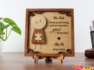 Sign for Teachers, Mentors, Gifts for Teachers, Teacher Desk Sign Personalized, Thank You for Being an Important Piece of My Story Sign