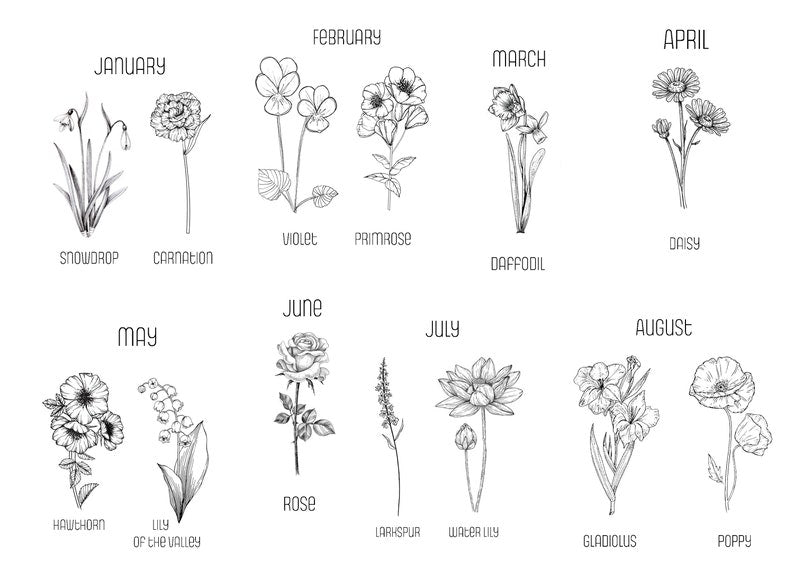 Personalized Birth Flower Bookmark with Name, Laminated Personalized Bookmark