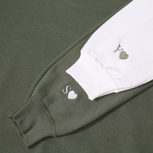 Custom Embroidery Initial Heart Hoodie, Personalized Valentines Sweatshirt, Embroidered Couples Outfit, Wedding Party Gift, Engagement Gifts