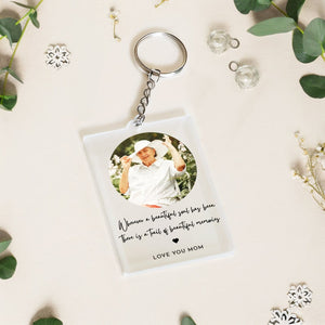 Personalized Memorial Gifts for Her, Photo Keychain Gift For Loss Of, Remembrance Gift