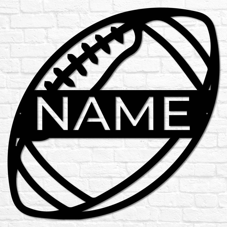 Personalized USA Football Metal Wall Art, Football Sign, Football Name Sign, Sports Name Sign, Gift For US Football Players, Sports Wall Art