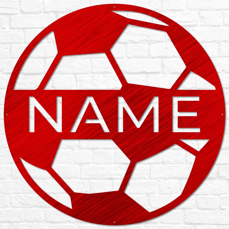 Personalized Soccer Ball Name Sign, Metal Wall Art, Soccer Name Sign, Sports Name Sign, Gift For Soccer Football Players, Sports Wall Art