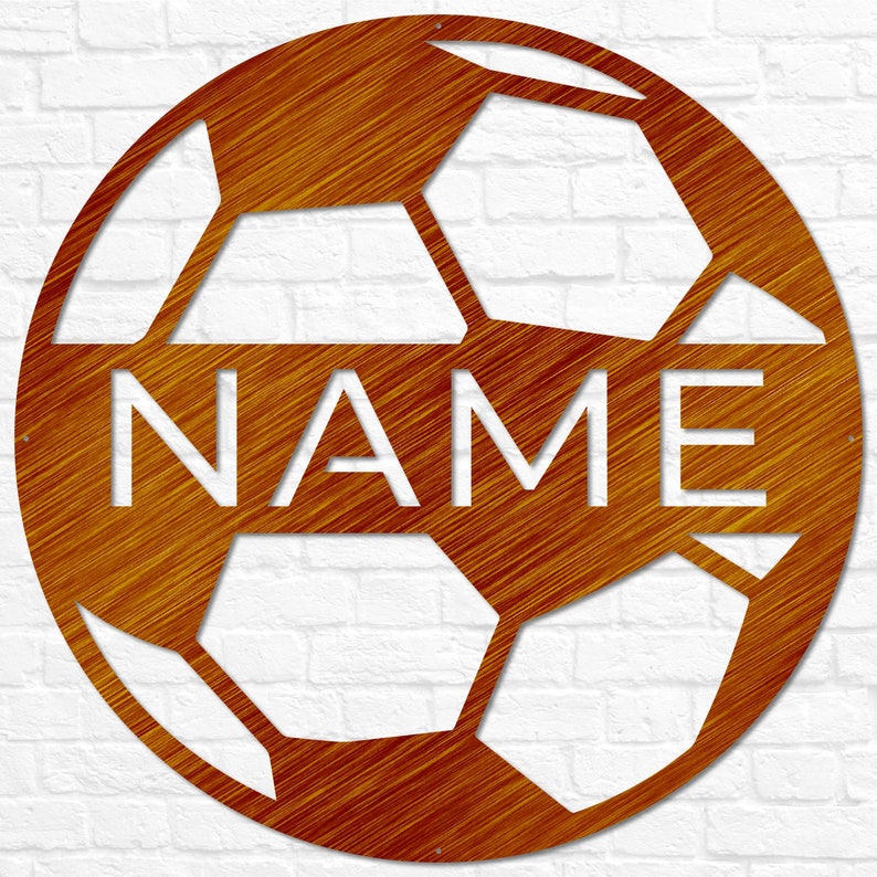 Personalized Soccer Ball Name Sign, Metal Wall Art, Soccer Name Sign, Sports Name Sign, Gift For Soccer Football Players, Sports Wall Art