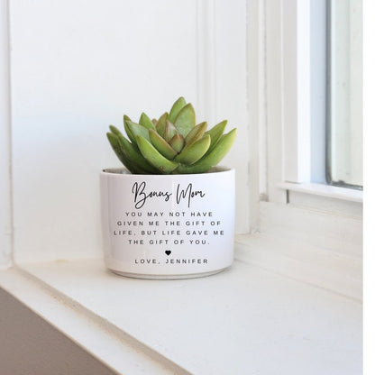 Bonus Mom Gift, Gift for Stepmom, Personalized Planter, Custom Flower Pot, Mother's Day Gift for Stepmom, Gift from Bonus Daughter