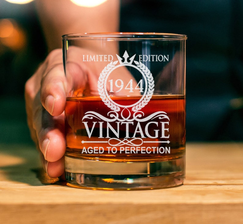 80th Birthday Gift - Age To Perfection Limited Edition - 80th Whiskey Glass - For Anniversary - Birthday Funny Gift - Best Gift For Him, Her