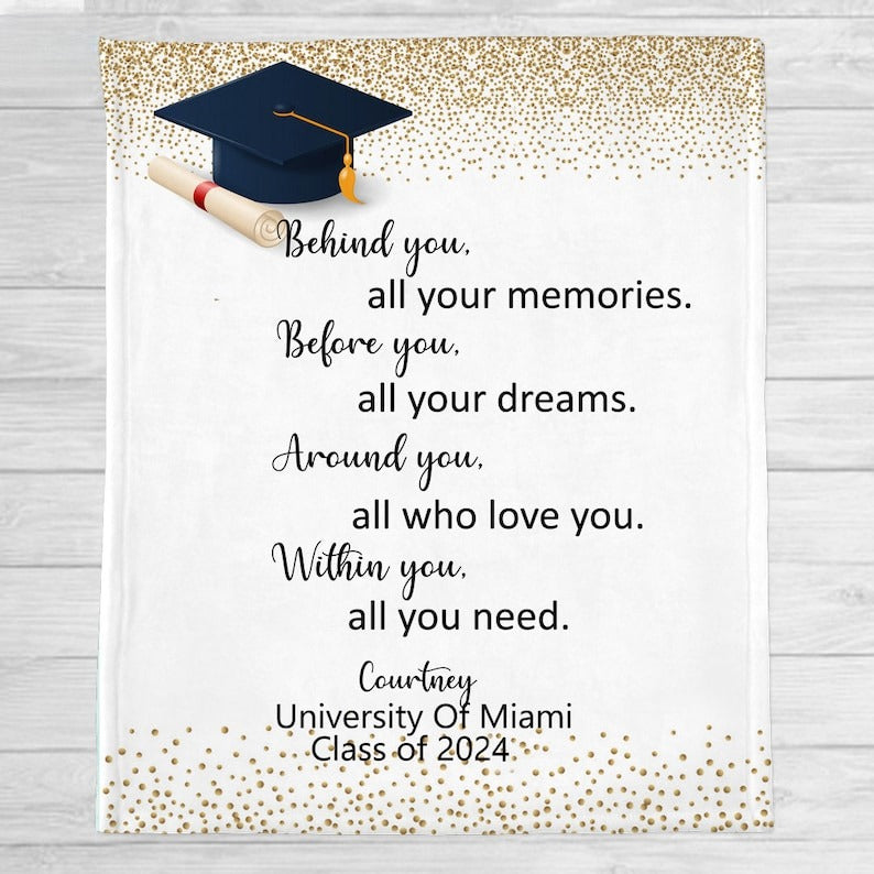 Class of 2026 Graduation Blanket, Personalized Blanket, Senior Graduation Gift, Custom Text Graduation Blanket Gift,2026 High School Grad