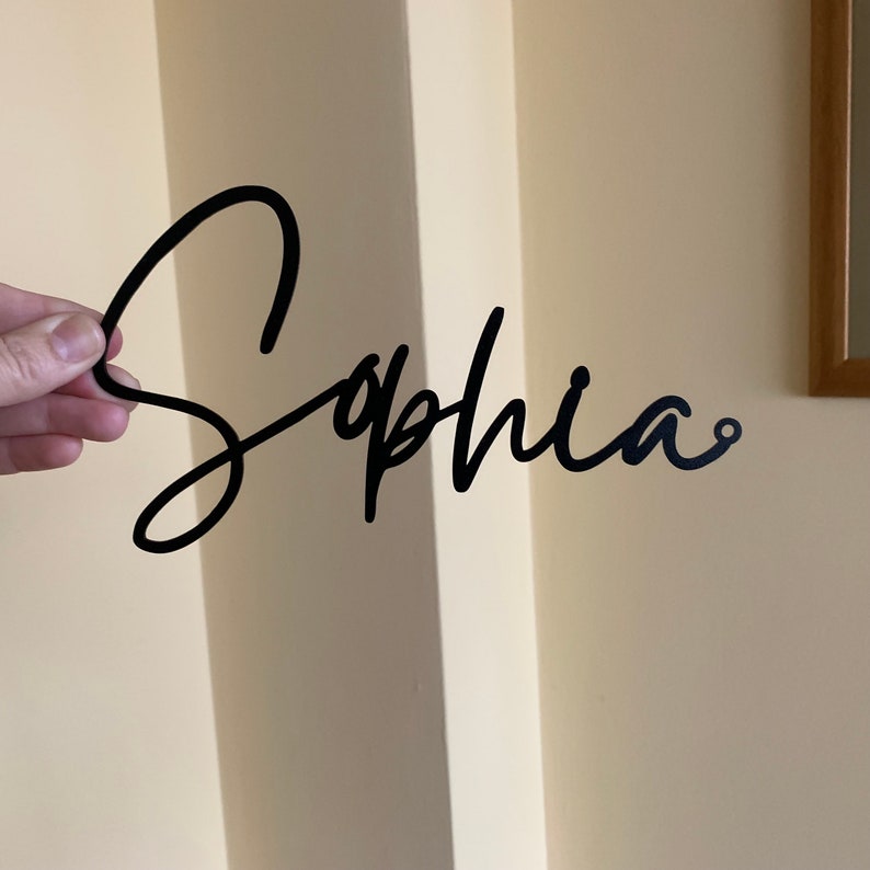 Custom Script Metal Words - Personalized Name Plaque - Laser Cut Metal Names - Steel Door Sign