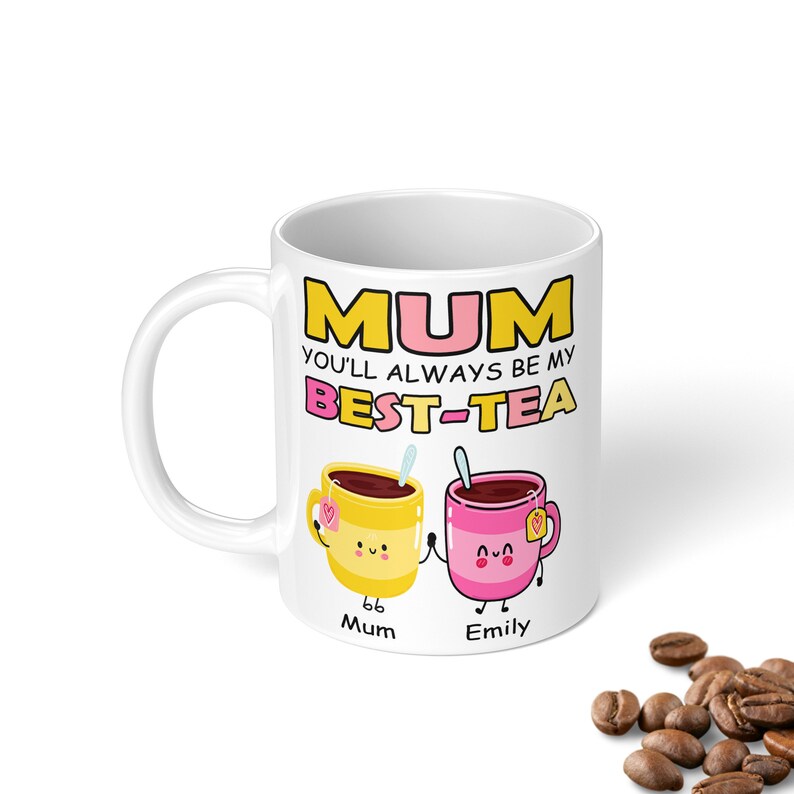 Personalised Mum Best-Tea Mug, Mother and Daughter Friendship Gift For Mothers Day, Custom Gift Mug For Mum, Mother Birthday Gift
