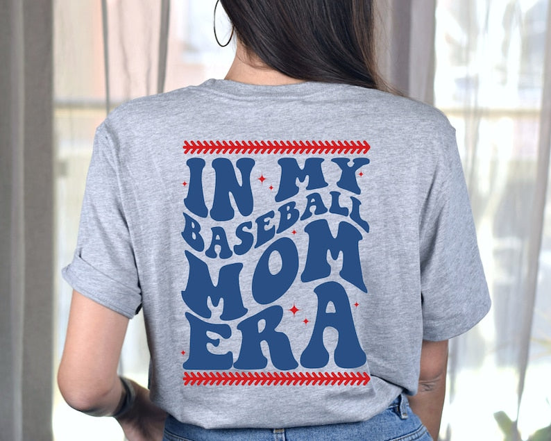 Personalized In My Baseball Mom Era Shirt, Baseball Mama TShirt, Retro Game Day Tee, Mom Life Shirt