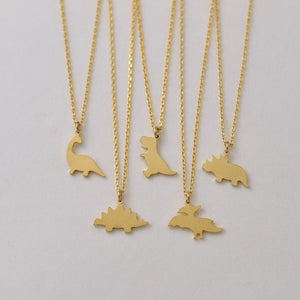 Personalized Dinosaur Necklace with Engraved Initial Unique Dino Jewelry Dinosaur Lover Gift Mama Necklace Birthday Gift For Girls