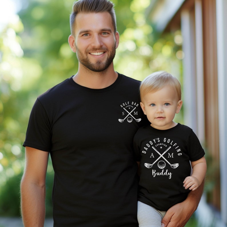 Golfing Dad and Daddy's Golfing Buddy Shirt, Family Matching T-Shirt, Gift for Daughter, Gift for Son, Gift for Dad, Gift for Husband