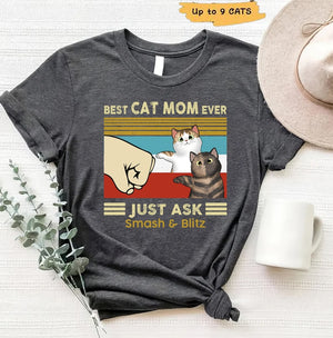 Personalized Best Cat Mom Ever Shirt, Cat Owners Shirt, Cat Mom, Mother's Day Shirt Gift For Cat Mom Mama