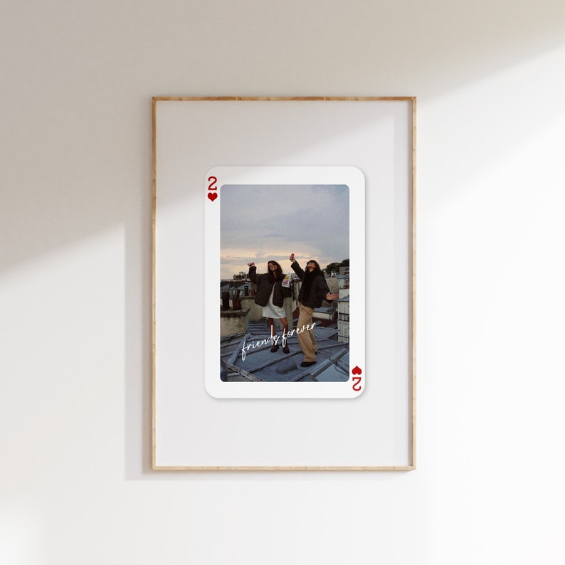 Custom Playing Card Print Trendy Canvas Best Friend Valentine's Gift For Her Custom Photo Print Gift, Unique Couple Gift For Him or Her