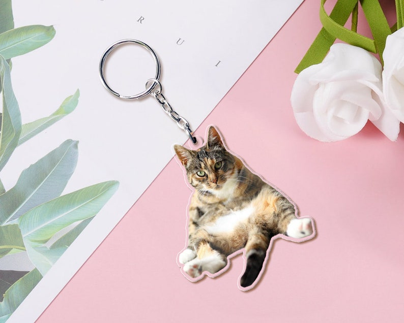 Personalized Pet Photo Acrylic Keychain, Custom Pet Memorial Gift, Dog Keychain, Cat Keychain, Pet Photo Keyring, Dog Memorial Gift