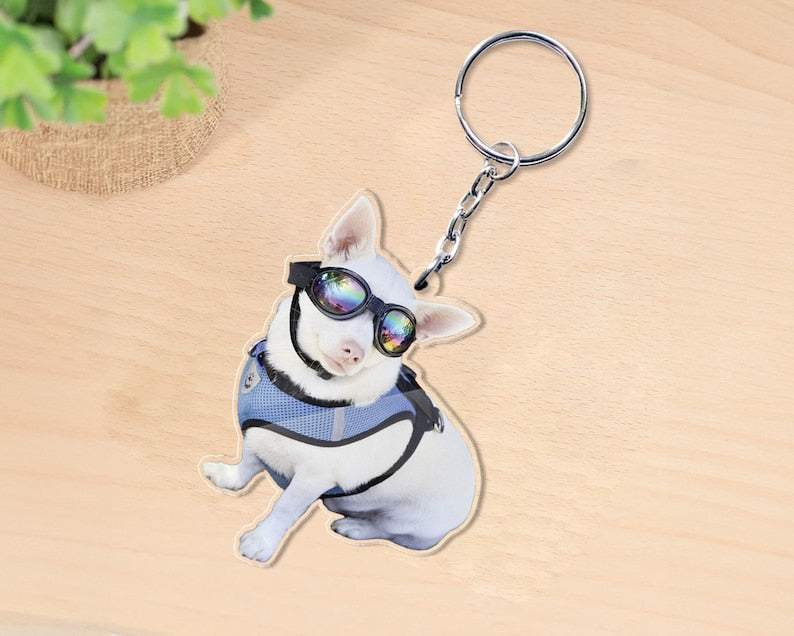 Dog Picture Keychain Custom Pet Keychain Dog Keychain Gift Custom Pet Keychain from Photo | Personalized Dog/Cat Keychain
