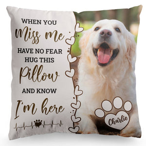Pet Memorial Gift, Dog Memorial Pillow Personalized, Custom Loss of Pet Sympathy Gift with Pet's Picture, Pet Loss Gift for Dog Lover