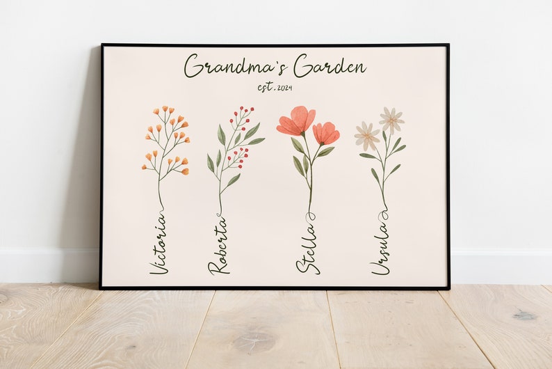 Custom Birth Flower Family Bouque, Personalized Mother's Day Gift, Custom Birth Month Flower, Botanical Clipart, Mom Gift
