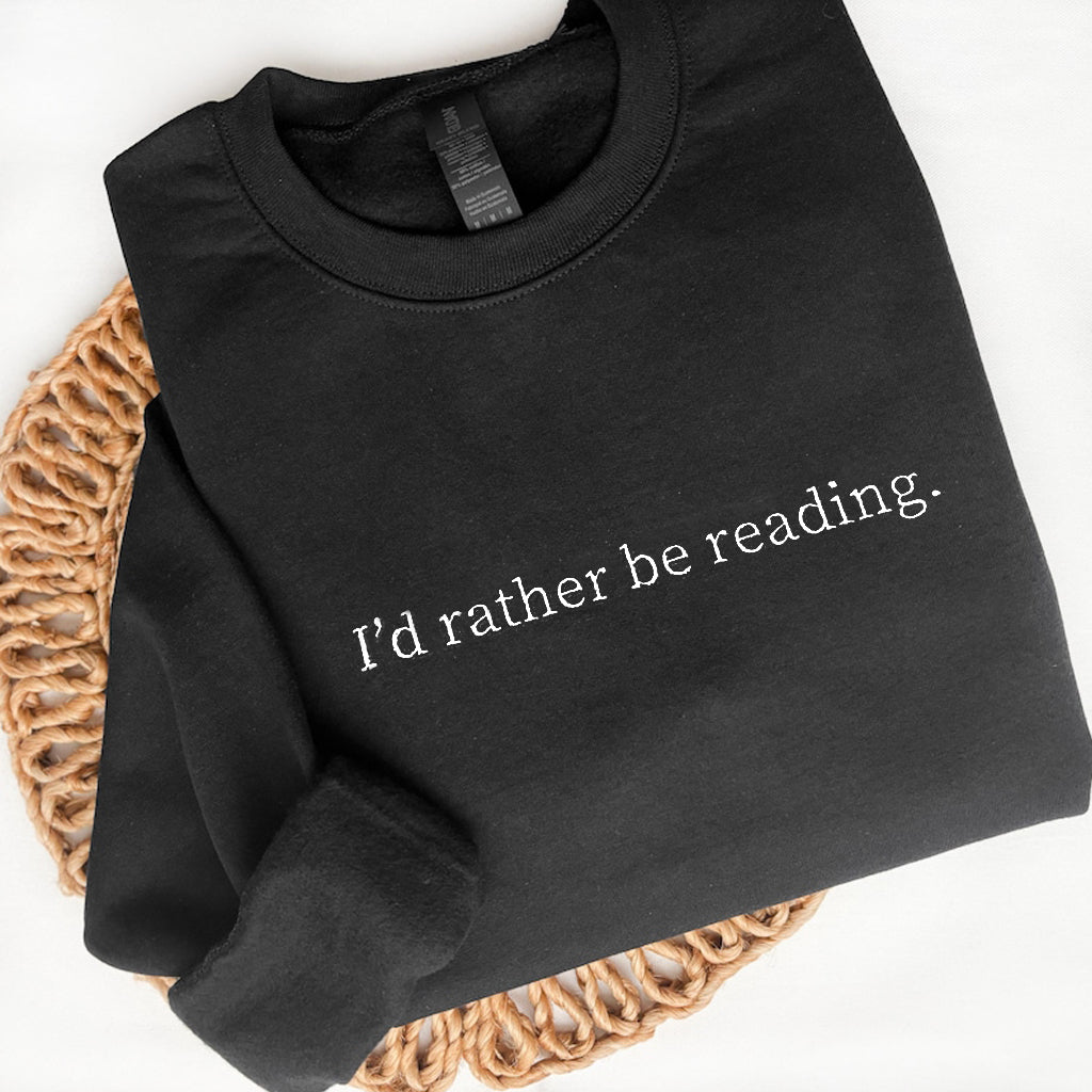 I'd Rather Be Reading Embroidered Sweatshirt for Book Lover Sweatshirt, Minimalist Book Sweatshirt, Book Club Gift, Bookish Sweatshirt, Read il_794xN.5781053237_vnpl.jpg