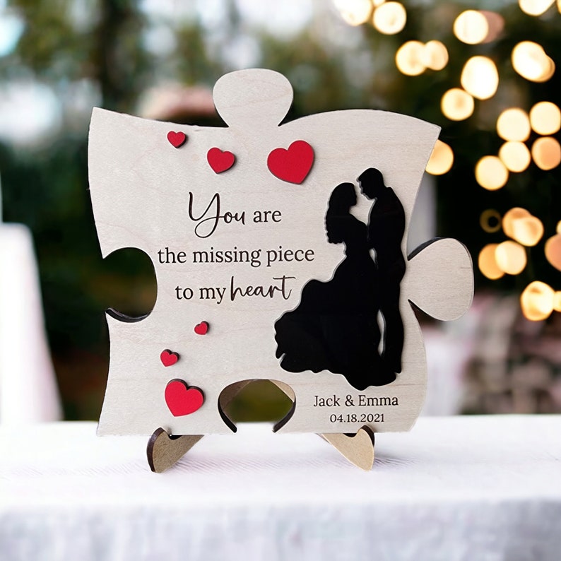 Love Is The Piece Wood Sign, Anniversary Sign, 3D Layered Valentines Day Shelf Sign, Laser Valentines Day Sign Love