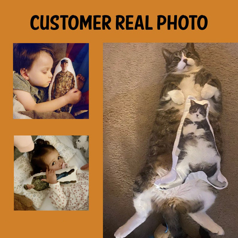 My Hero Stuffed Doll Deployment, Army, Navy, Military, Photo Pillow, Face pillow, Comfort, Look-a-Like, Memory, Marine, Daddy, Mommy