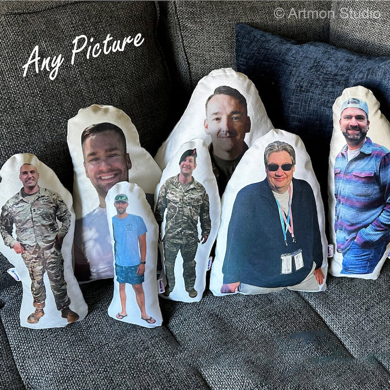 My Hero Stuffed Doll Deployment, Army, Navy, Military, Photo Pillow, Face pillow, Comfort, Look-a-Like, Memory, Marine, Daddy, Mommy