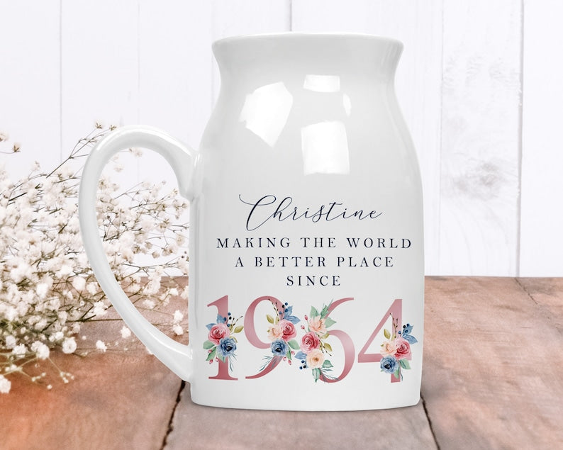 60th Birthday Flower Pot | Making the world a better place since 1964 | Happy 60th Birthday | 60s| 60 |60th | 60th Birthday Gift|1964 FLORAL