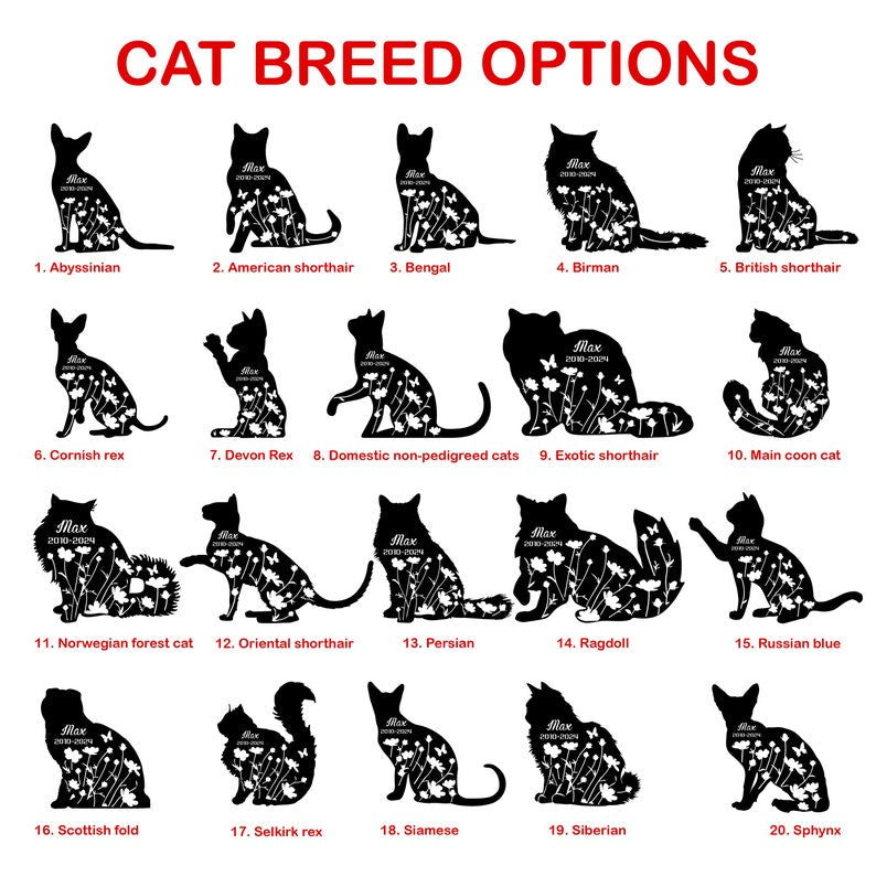 Custom Cat Memorial Stake, Cat Grave Marker, Cat Breed Cut Metal Sign, Pet Memorial Gift, Personaized Cut Metal Sign Cat Memorial Plaque, Pet Loss Gift, Remembrance Stake il_794xN.5785889766_lr9j.jpg