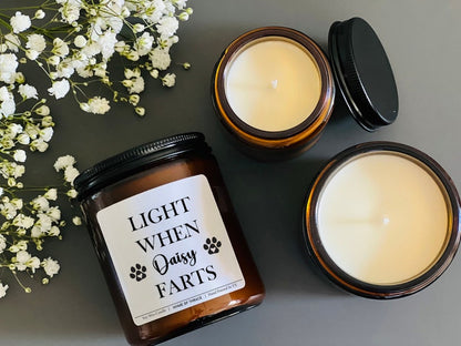 Personalized Light When Dog Farts Candle, Funny Dog Mom Gift, Dog Lover Birthday Gifts, Gift for Dog Owner, Funny Candles