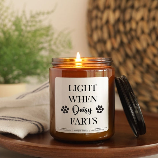 Personalized Light When Dog Farts Candle, Funny Dog Mom Gift, Dog Lover Birthday Gifts, Gift for Dog Owner, Funny Candles