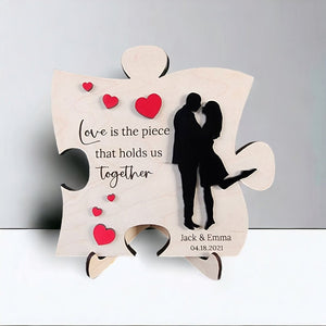Love Is The Piece Wood Sign, Anniversary Sign, 3D Layered Valentines Day Shelf Sign, Laser Valentines Day Sign Love