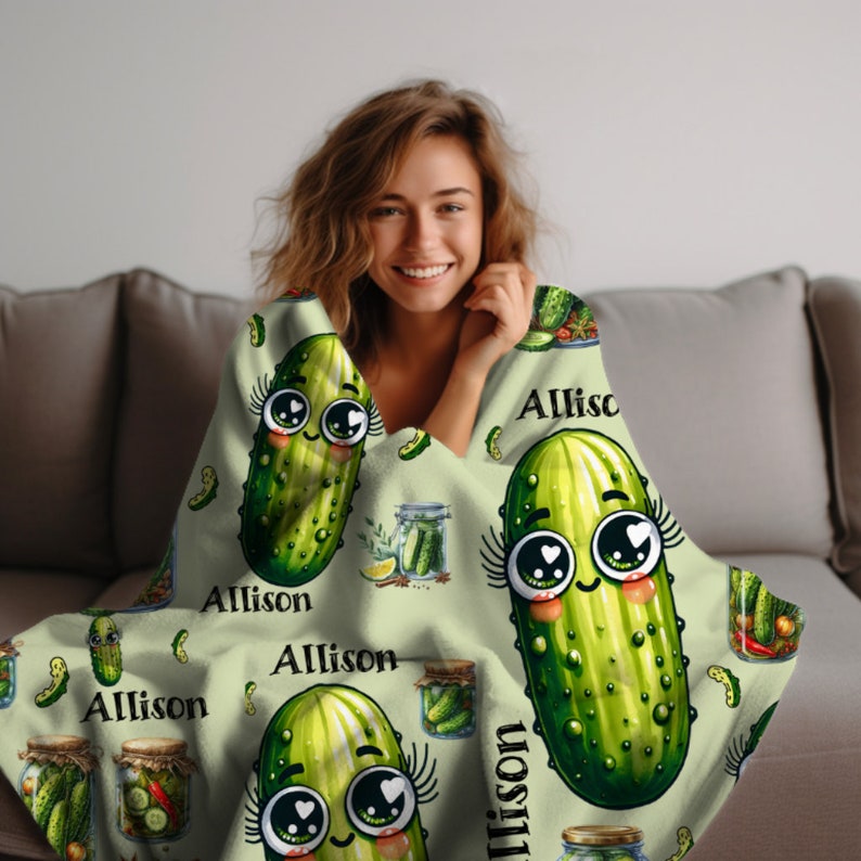 Customized Pickle Name Blanket Pickle Lover Blanket Gift funny blanket gardening blanket pickles comfy pickle blanket personalized blanket