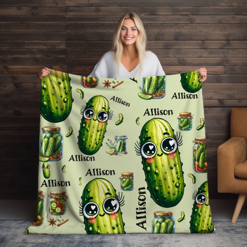 Customized Pickle Name Blanket Pickle Lover Blanket Gift funny blanket gardening blanket pickles comfy pickle blanket personalized blanket