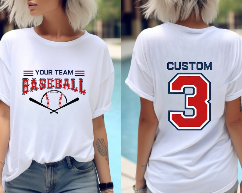 Custom Baseball Sweatshirt, Personalized Baseball Shirt, Baseball Team Name Sweater, Baseball Crewneck, Game Day Hoodie, Baseball Mom Shirt