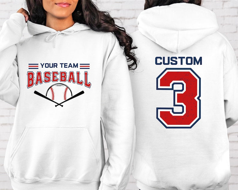 Custom Baseball Sweatshirt, Personalized Baseball Shirt, Baseball Team Name Sweater, Baseball Crewneck, Game Day Hoodie, Baseball Mom Shirt