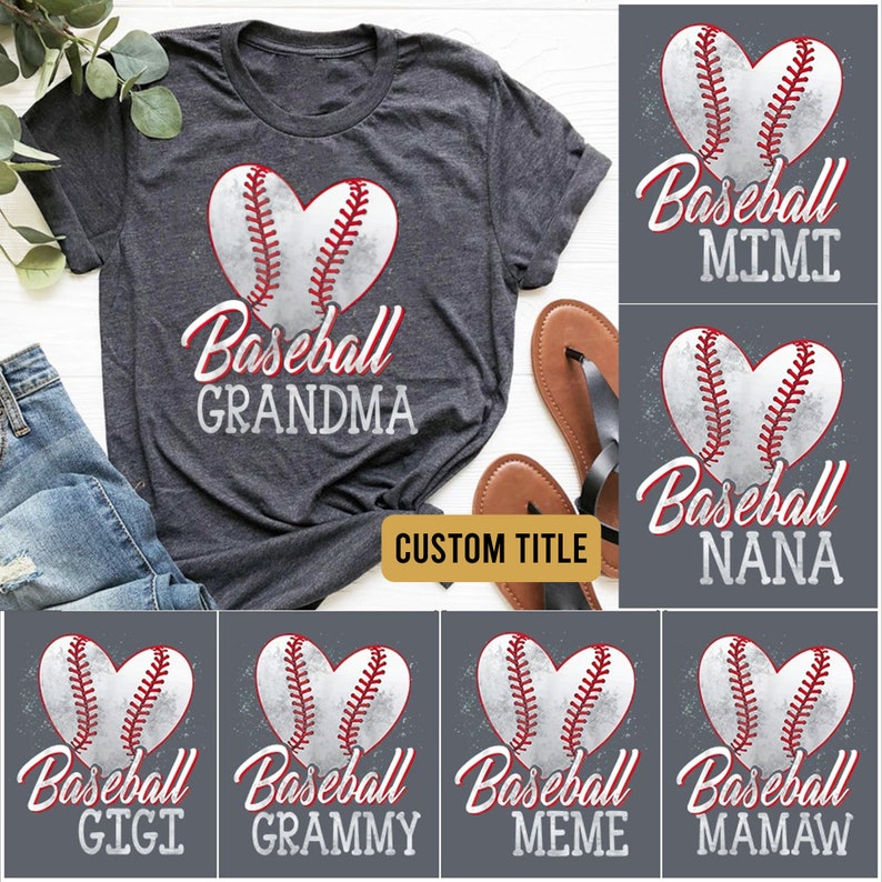Personalized Baseball Grandma Shirt, Baseball Grandma Heart Shirt, Custom Grandma Shirt, Baseball Grandma Gift Mother's day Gift