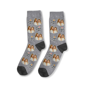 Personalized Face Socks, Soul Sister Socks, Custom Sister Face Socks, Custom Best Friend Socks, Friend Gift, Family Gift