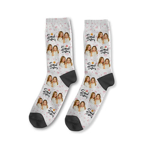 Personalized Face Socks, Soul Sister Socks, Custom Sister Face Socks, Custom Best Friend Socks, Friend Gift, Family Gift