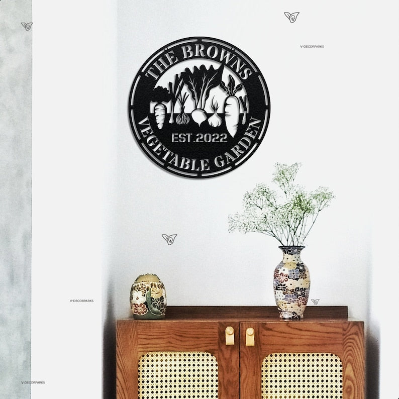 Custom Garden Sign, Personalized Vegetable Sign, Garden Decor, Gardeners Gift, Personalized Garden Sign, Metal Yard Art, Garden Metal Sign